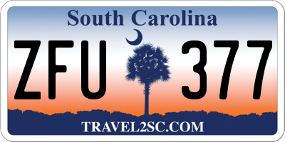 SC license plate ZFU377