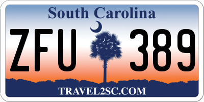SC license plate ZFU389
