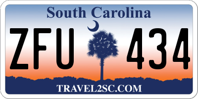 SC license plate ZFU434