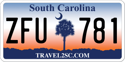 SC license plate ZFU781