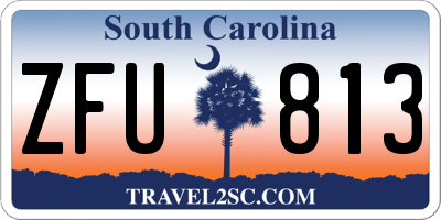 SC license plate ZFU813