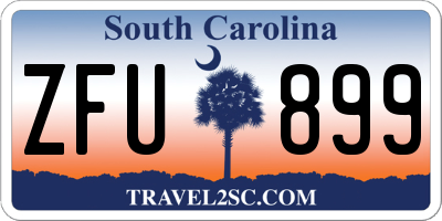 SC license plate ZFU899