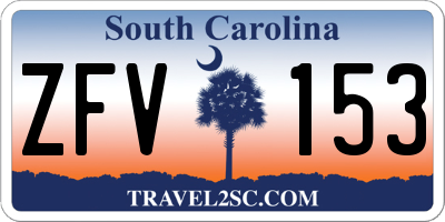 SC license plate ZFV153