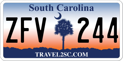 SC license plate ZFV244