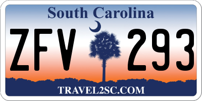 SC license plate ZFV293