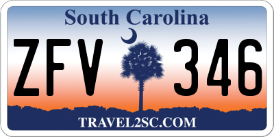 SC license plate ZFV346