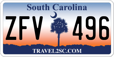 SC license plate ZFV496