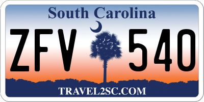 SC license plate ZFV540