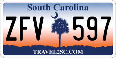 SC license plate ZFV597