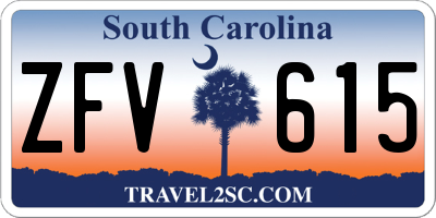 SC license plate ZFV615