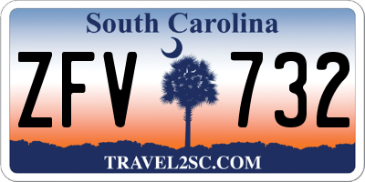 SC license plate ZFV732