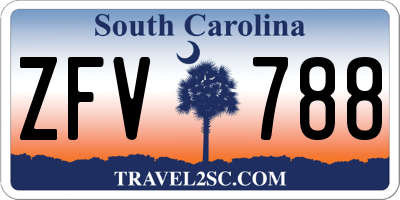 SC license plate ZFV788