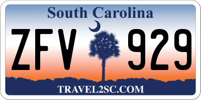 SC license plate ZFV929