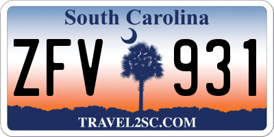 SC license plate ZFV931