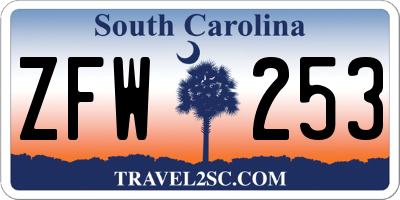 SC license plate ZFW253