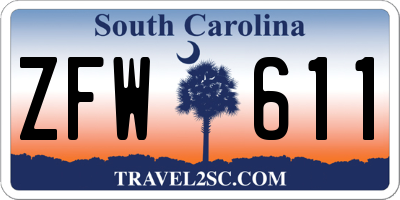 SC license plate ZFW611