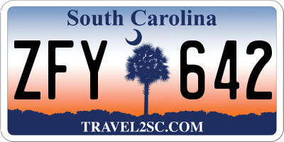 SC license plate ZFY642