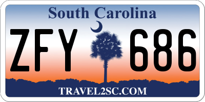 SC license plate ZFY686