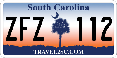 SC license plate ZFZ112