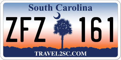 SC license plate ZFZ161