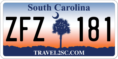 SC license plate ZFZ181