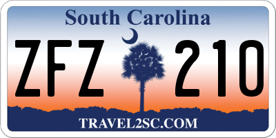 SC license plate ZFZ210