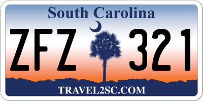 SC license plate ZFZ321