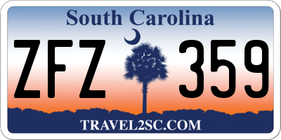 SC license plate ZFZ359