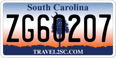 SC license plate ZG60207