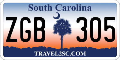 SC license plate ZGB305