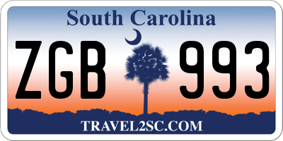 SC license plate ZGB993
