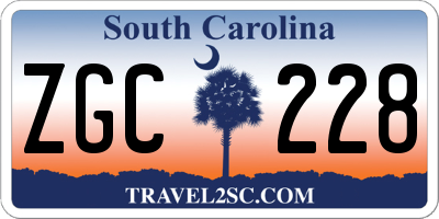 SC license plate ZGC228
