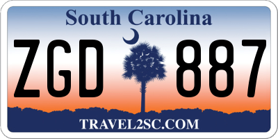 SC license plate ZGD887