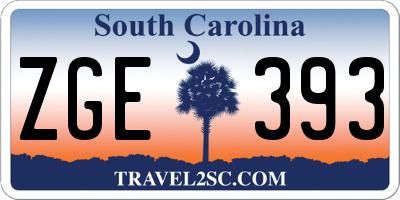 SC license plate ZGE393