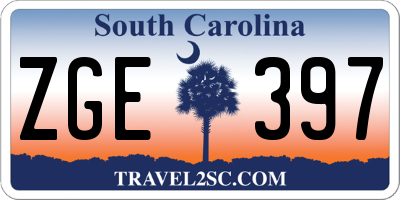 SC license plate ZGE397