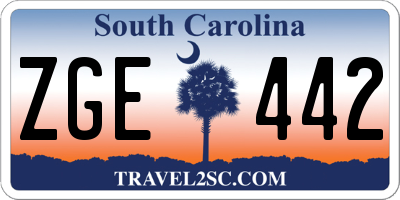SC license plate ZGE442