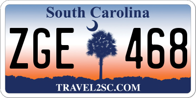 SC license plate ZGE468