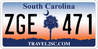 SC license plate ZGE471