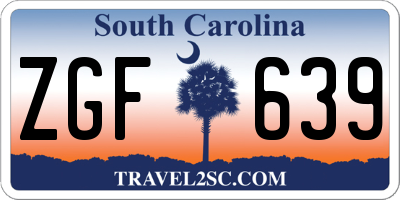 SC license plate ZGF639