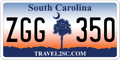 SC license plate ZGG350
