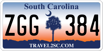 SC license plate ZGG384