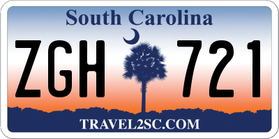 SC license plate ZGH721
