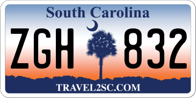 SC license plate ZGH832
