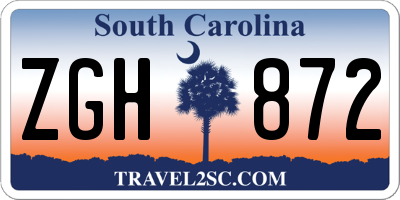 SC license plate ZGH872