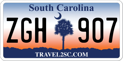 SC license plate ZGH907