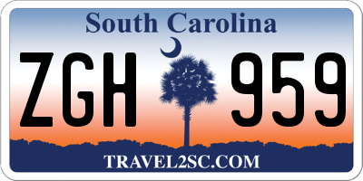 SC license plate ZGH959
