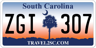 SC license plate ZGI307