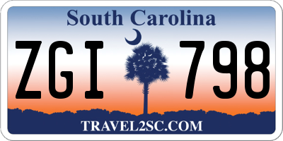 SC license plate ZGI798