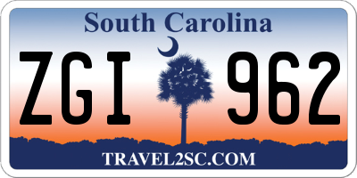 SC license plate ZGI962