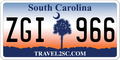 SC license plate ZGI966